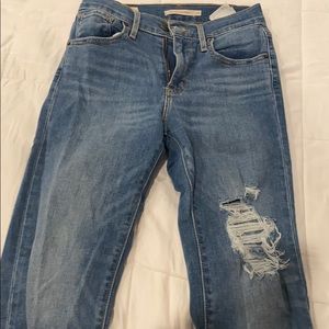 Levi’s straight ripped jeans